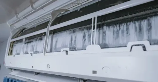 Ice on a ductless mini-split AC unit